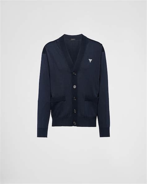 prada navy cardigan|prada sweater.